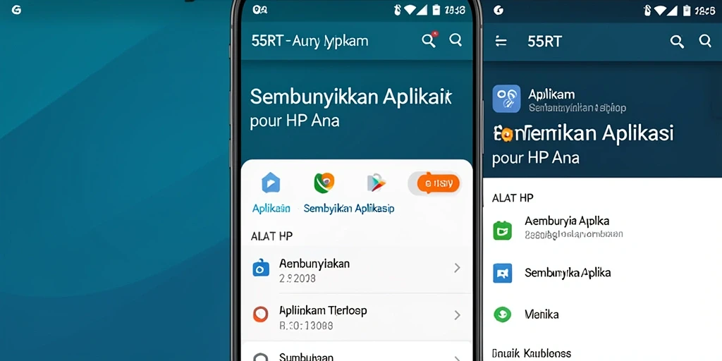 Antarmuka 55RT menyembunyikan aplikasi dengan mudah dan efisien.