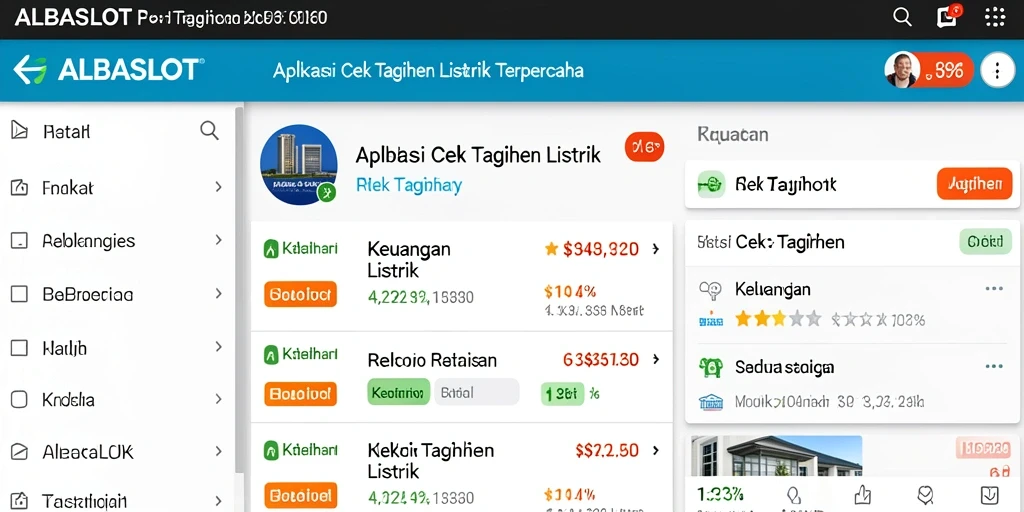 Antarmuka utama ALBASLOT untuk cek tagihan listrik.