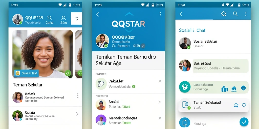 Screenshot utama QQSTAR menunjukkan antarmuka pengguna yang menarik dan bersahabat.