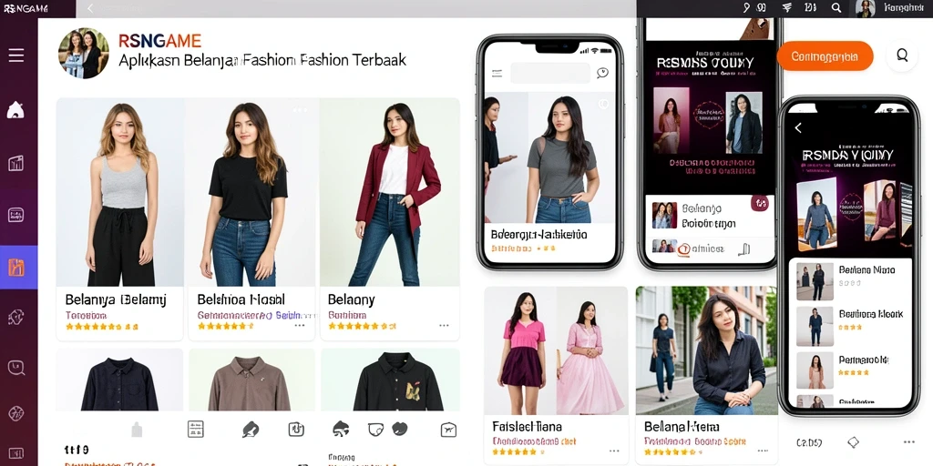 Antarmuka menarik dan mudah digunakan untuk belanja fashion.